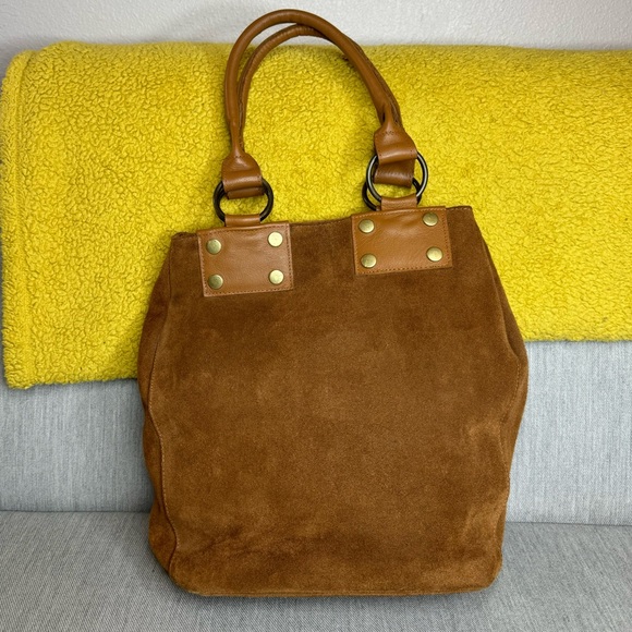 Vintage Handbags - Vintage Eberle - Real Suede Brown Leather Shoulder Bag Purse